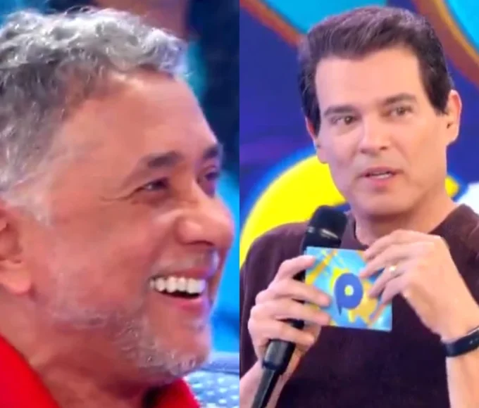 1 de 1 Celso Portiolli zoa Paulinho Gogó no Passa ou Repassa do Domingo Legal - Foto: Reprodução/SBT