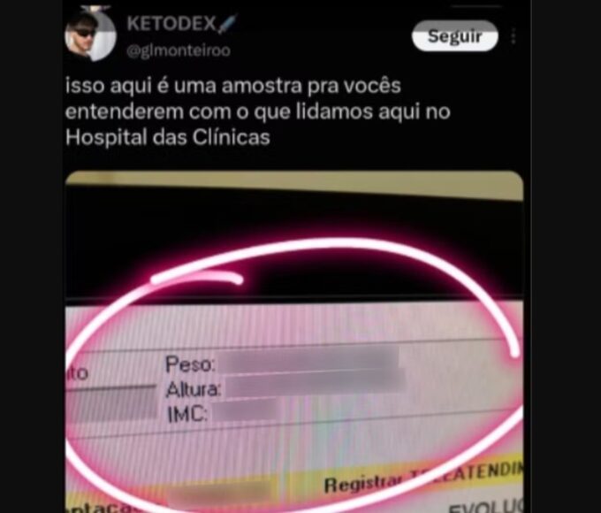 Médico expõe prontuário e faz piada com paciente; HC vê preconceito — Foto: Reprodução